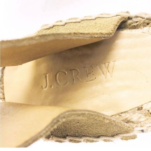 J Crew Sandals Espadrille Wedge Gold Cream Leather Size 10 - Picture 7 of 9